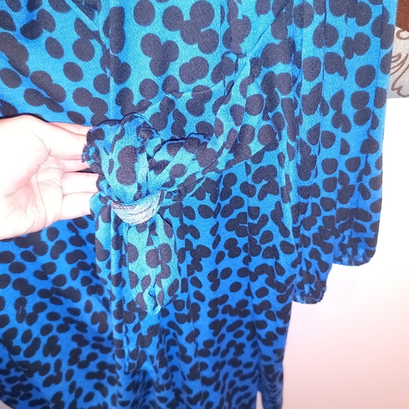 NWOT Ava & Viv Blue Animal Print Faux Wrap Dress 3x - Picture 2 of 3